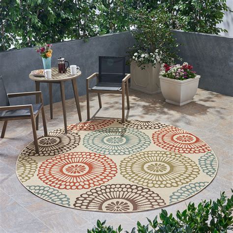 9 ft round outdoor rug|9' round outdoor patio rugs.